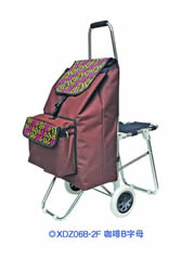 Folding shopping cart with seatXDZ06-2F-03